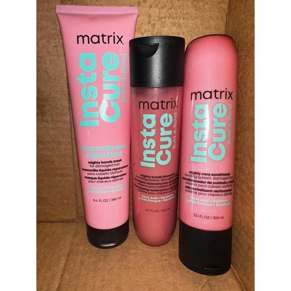 Matrix Insta Cure BuildABond Damaged Hair shampoo‎ conditioner mask